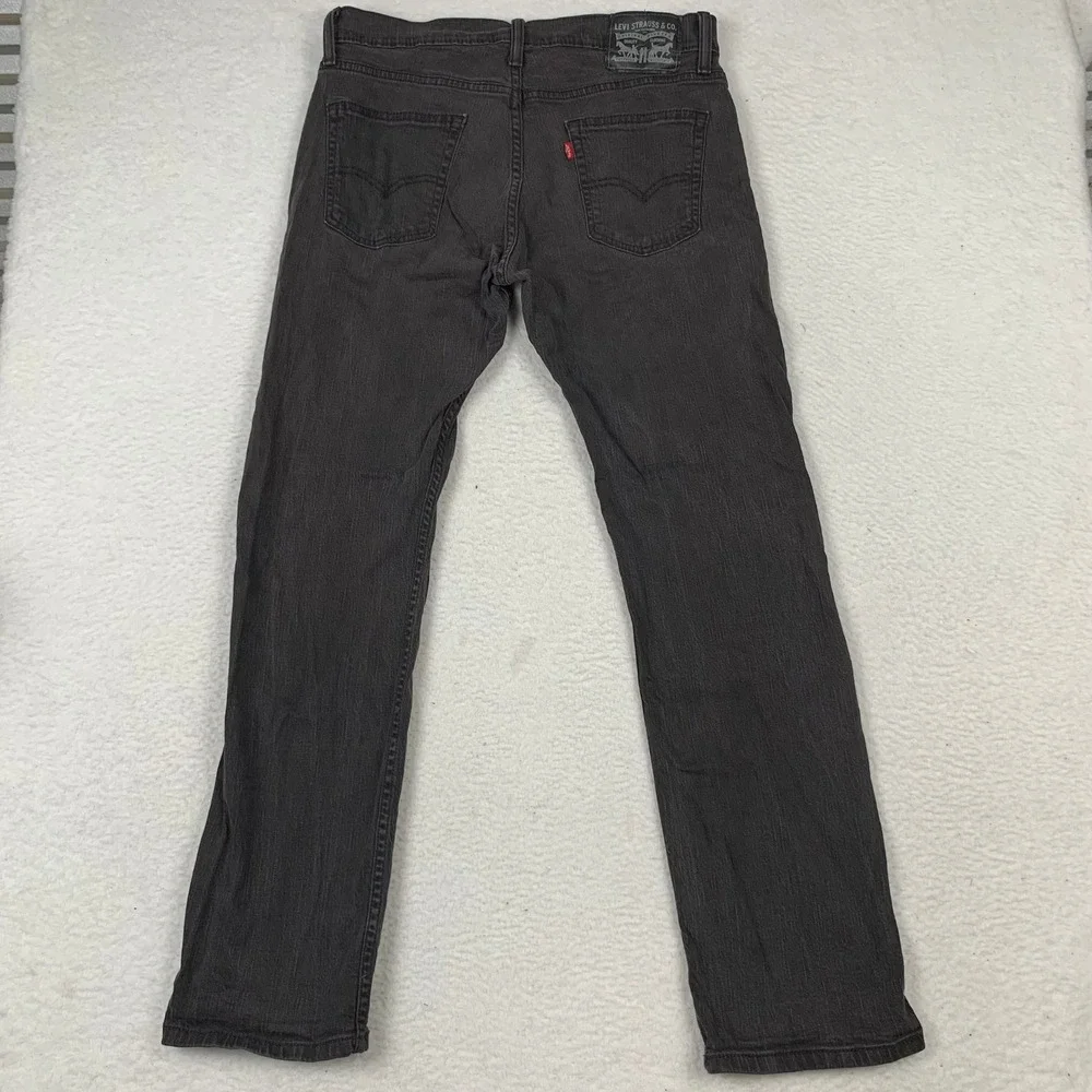 Levis 511 Slim Fit Jeans Mens 33x32 (FITS 32x31) Faded Black Dark Denim Pants
